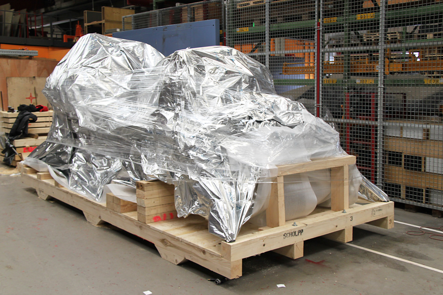 Emballage pour le transport routier, maritime ou aérien.